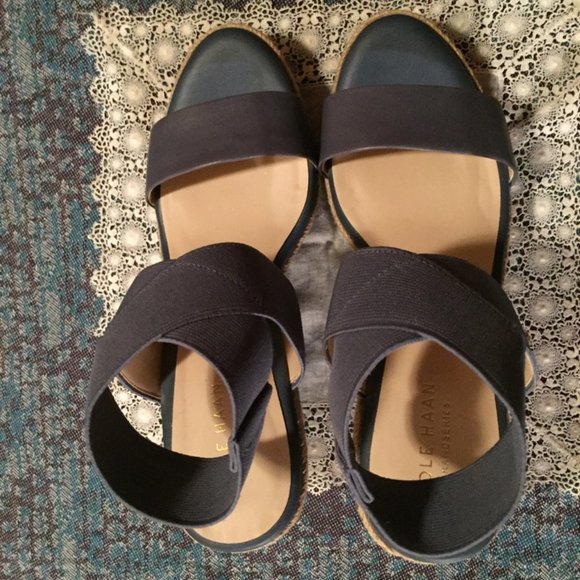 Cole Haan Cloudfeel Espadrille Wedge Sandal Blue Women's Size 7.5 - Picture 8 of 15